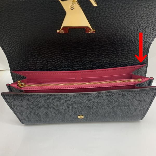 LOUIS VUITTON/ルイヴィトン 長財布 ポルトフォイユ・カプシーヌ M61248 - シリアルの場所(引きの画像)