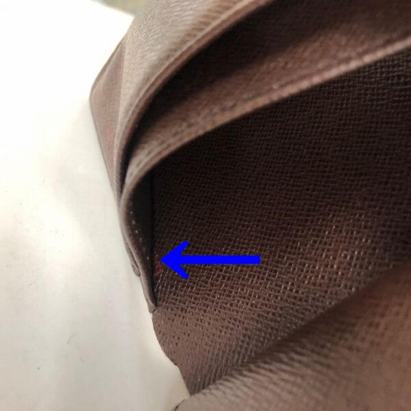 LOUIS VUITTON/ルイヴィトン がま口 財布 ポルトモネ ヴィエノワ N61664 ダミエ シリアルの場所(寄りの画像)