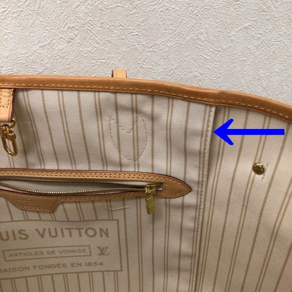 LOUIS VUITTON/ルイヴィトン ハンドトートバッグ ネヴァーフルGM N41360 ダミエ シリアルの場所(引きの画像)