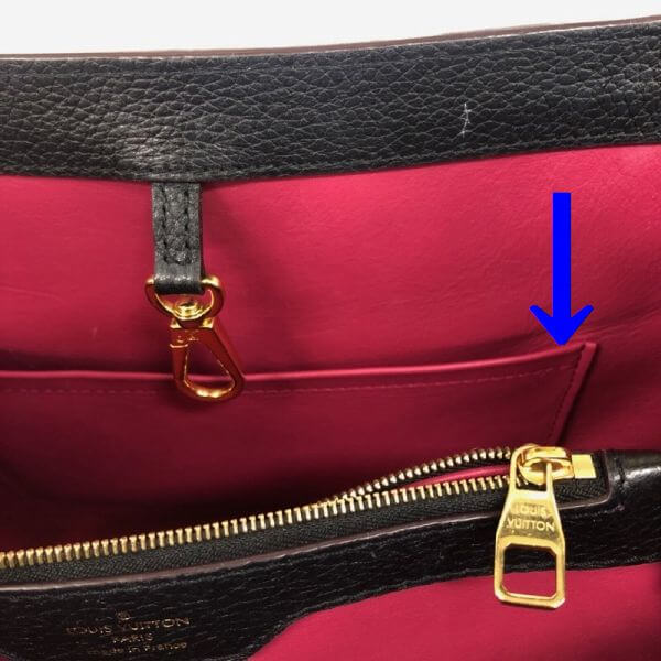 LOUIS VUITTON/ルイヴィトン ハンドバッグ カプシーヌMM M48864 シリアルの場所(引きの画像)