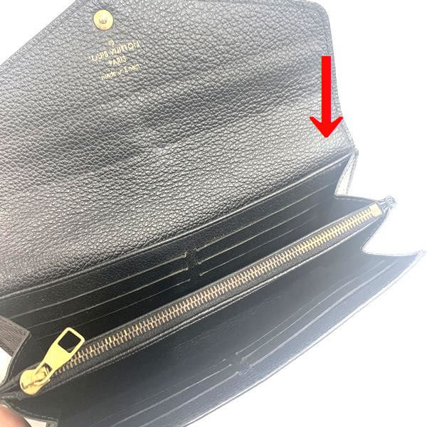 LOUIS VUITTON/ルイヴィトン 2つ折り 財布 ポルトフォイユ・サラ M61182 モノグラム・アンプラント シリアルの場所(引きの画像)