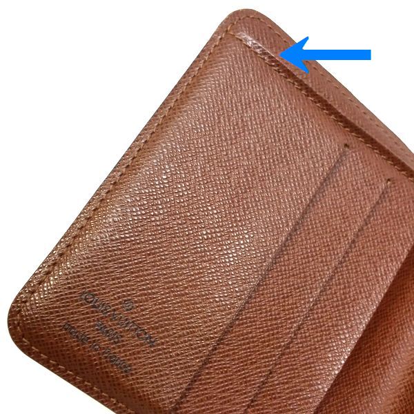 LOUIS VUITTON/ルイヴィトン 2つ折り 財布 コンパクト ジップ M61667 モノグラム シリアルの場所(寄りの画像)