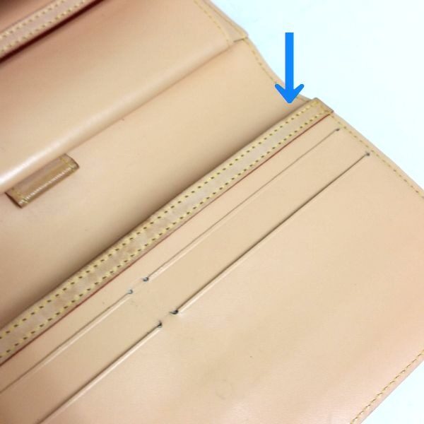 LOUIS VUITTON/ルイヴィトン 3つ折り 財布 ポルト トレゾール・インターナショナル M92659 モノグラム・マルチカラー シリアルの場所(寄りの画像)