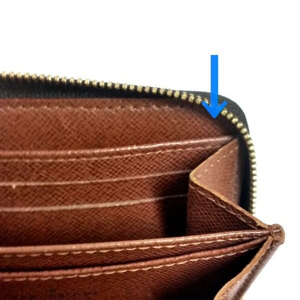 LOUIS VUITTON/ルイヴィトン コインケース ジッピーコインパース M60067 モノグラム シリアルの場所(引きの画像)